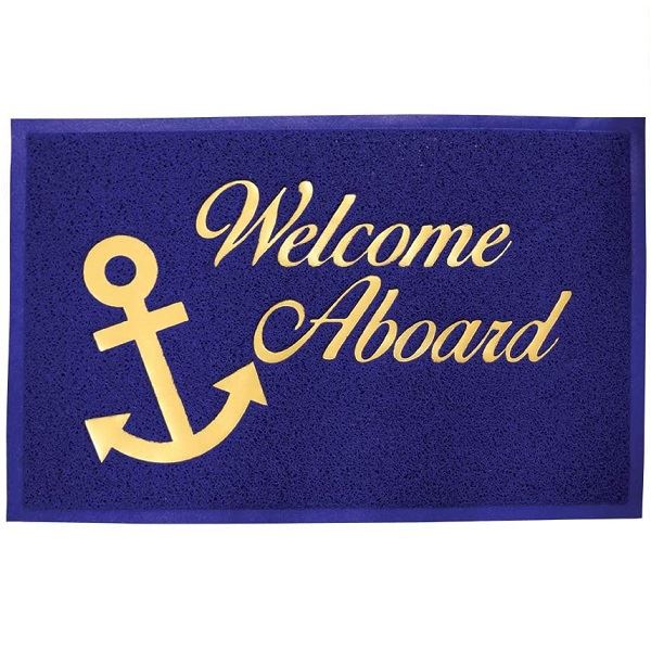 Welcome Mat With Backing. Pvc - Blue - 60 X 90cm