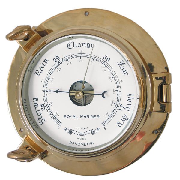 Meridian Zero Porthole Barometer - Large - Brass