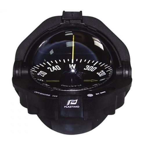 Plastimo Offshore 105 Compass Black with Black Flat Card