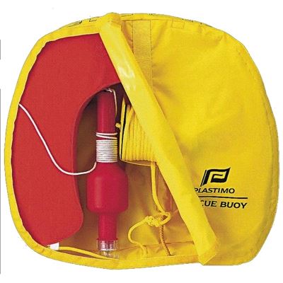 Plastimo Rescue Buoy - Yellow Cover - Orange Buoy + SOLAS Light