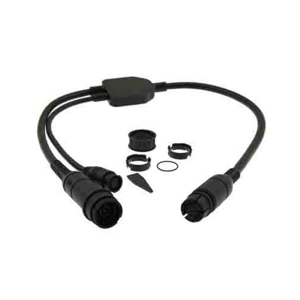 Raymarine Y-Cable (25 & 7 pin to 25 pin) to attach a RealVision 3D (RV-xxx) Transducer & an Airmar (7 pin) transducer to AXIOM RV (25 pin)