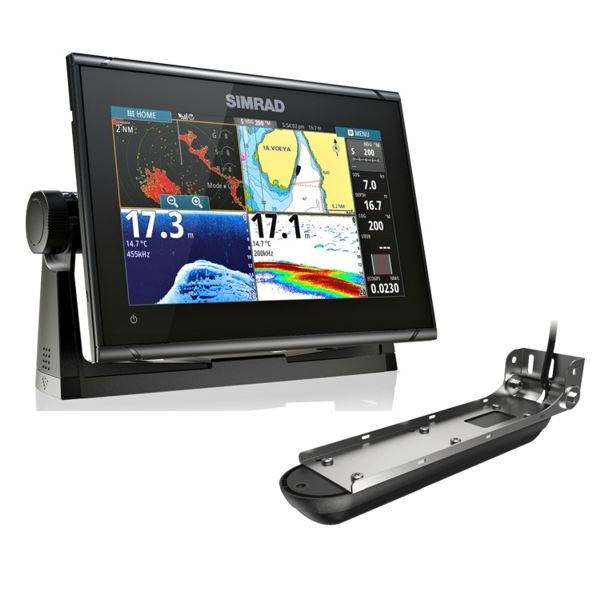 Simrad GO9 XSE Display with built in Echosounder With Transom Active Imaging 3 in 1 Transducer