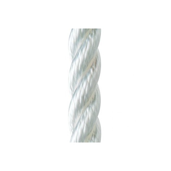 Waveline Anchor Warp- 3 strand Polyester white 12mm 30m