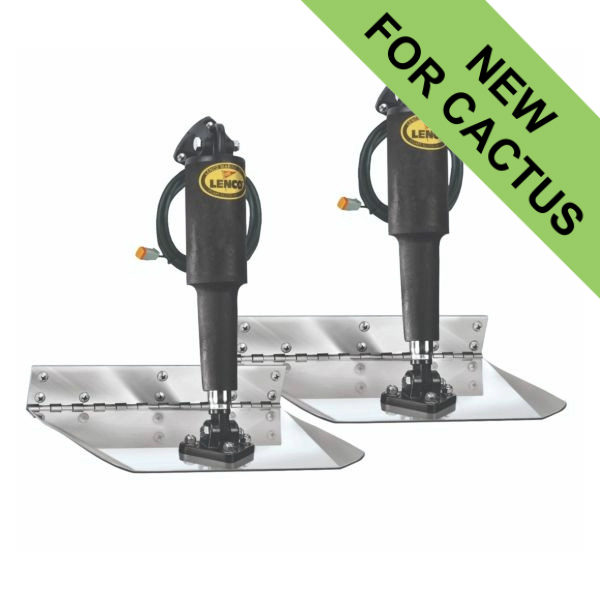 Lenco Electro-Polished Trim Tab Kit - No Switch - 12in x 12in / 30.48 x 30.48cm