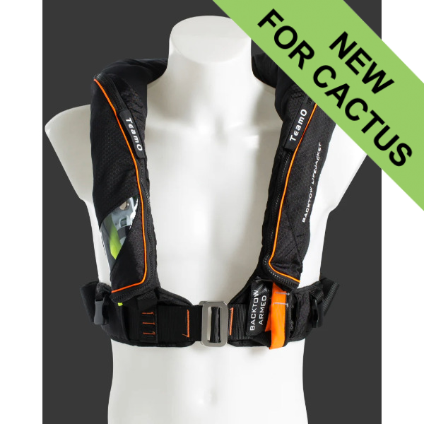 TeamO 275N Ocean BackTow Lifejacket - Pro Sensor Elite - Black / Orange