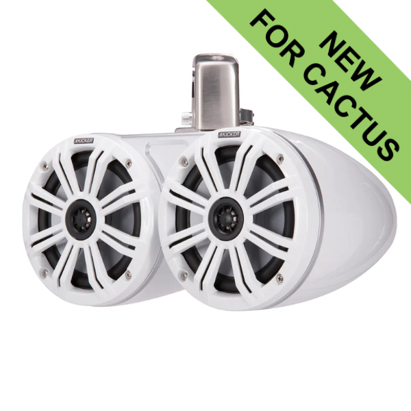 Kicker KA45KMTDC65W Dual Tower Coaxial Speaker System c/w LED - 6.5 Inch / 165mm - White Kicker KA45KMTDC65W Dual Tower Coaxial Speaker System c/w LED - 6.5 Inch / 165mm - White