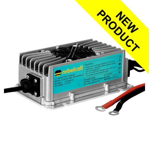 Rebelcell 12.6V20A Waterproof Lithium-Ion Battery Charger - 12V / 20A