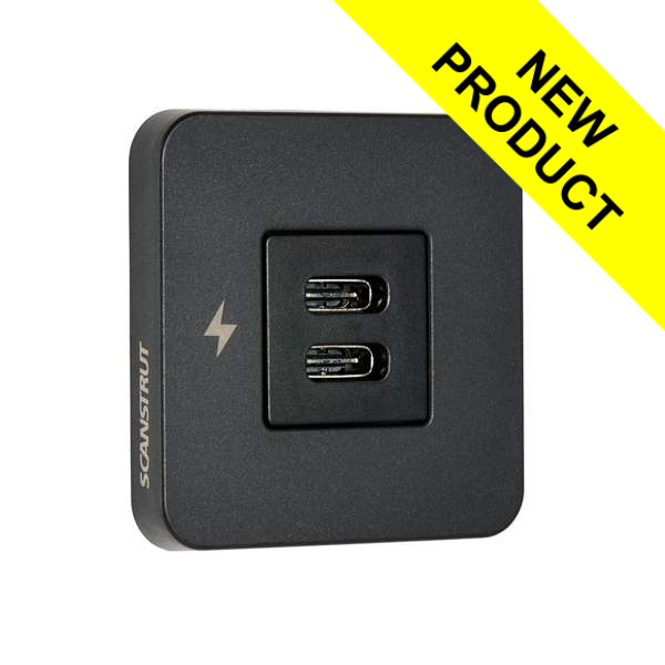 Scanstrut Tile Dual USB-C Fast Charging Socket - Matt Black Scanstrut Tile Dual USB-C Fast Charging Socket - Matt Black