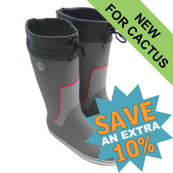 Maindeck Tall Grey Rubber Boots - Size 9
