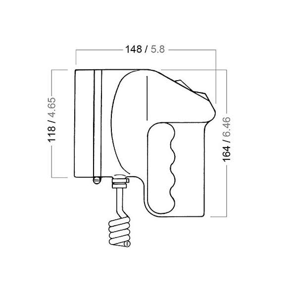 Aqua Signal Bremen LED Searchlight - Solas Approved 12w - 12-24v - Image 3