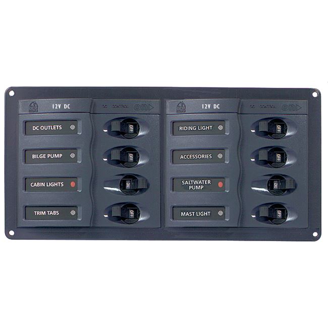 BEP 901H Circuit Breaker Panel 8-Way 12v Horizontal