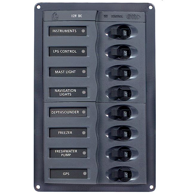 BEP 901V Circuit Breaker Panel 8-Way 12v Vertical