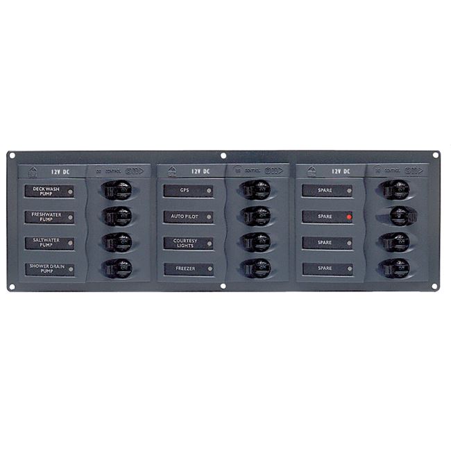 BEP 902NMH Circuit Breaker Panel 12-Way 12v Horizontal