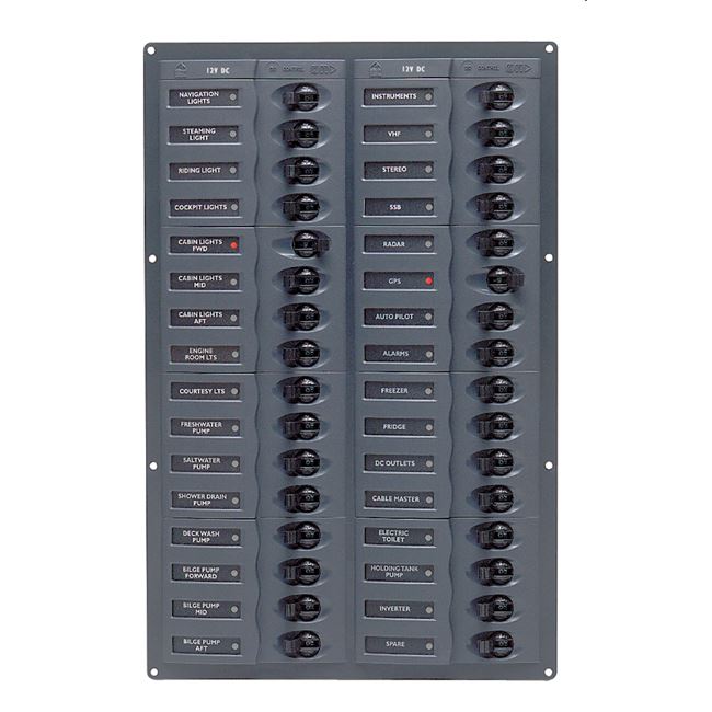 BEP 906NMV Circuit Breaker Panel 32-Way 12v Vertical BEP 906NMV Circuit Breaker Panel 32-Way 12v Vertical