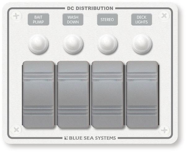 Blue Sea 4-pos Ip66 W/proof H Panel White