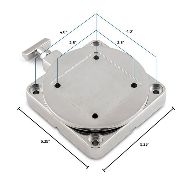 Cannon Low Profile Swivel Base - Stainless Steel - Image 2