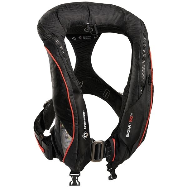 Crewsaver ErgoFit 190N Offshore - Automatic With Harness - Light & Hood - Black