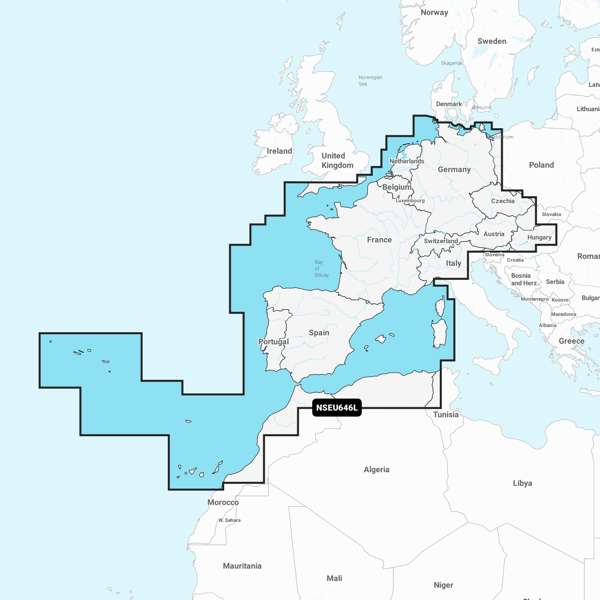 Garmin Navionics+ NSEU646L Europe  Central & West