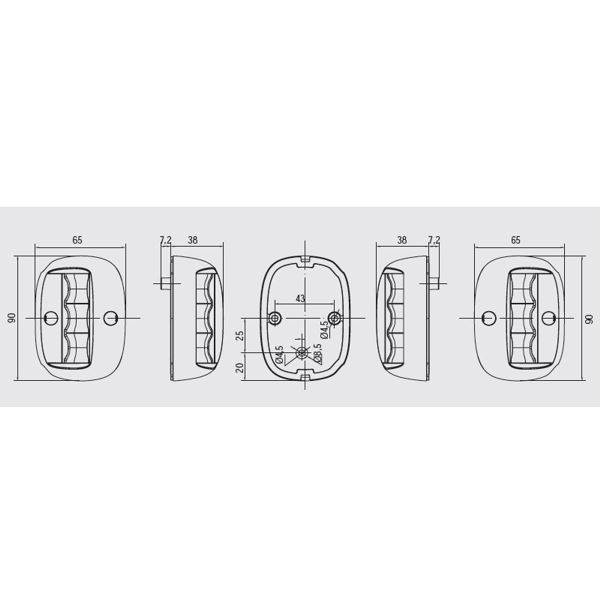 Lalizas FOS LED 20 Port and Starboard Sidelights Set 112.5 Deg With Black Housing - Image 2