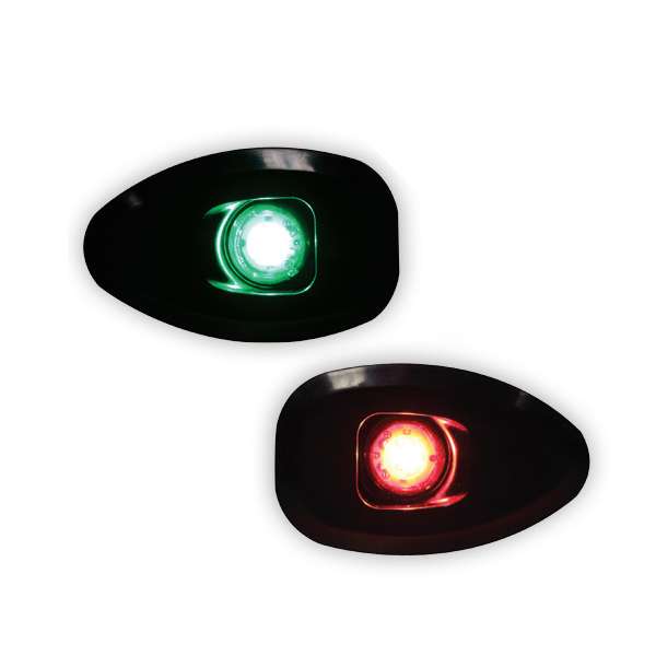 Lalizas Micro LED 12 Starboard & Port Lights 112.5° - No Holes - Black