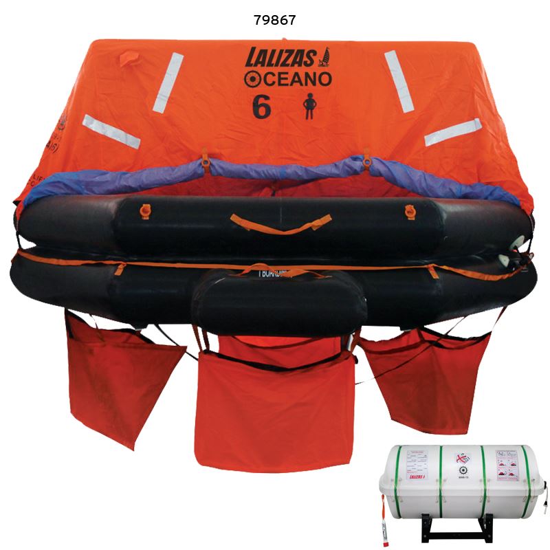 "lalizas Liferaft Solas Oceano, Throw Over-board Type,10 Prs. Canister (a)"