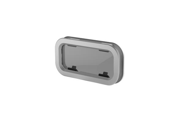 Lewmar Standard Portlight Size 1 Grey Acrylic With Silver Frame and Ivory Internal Trim