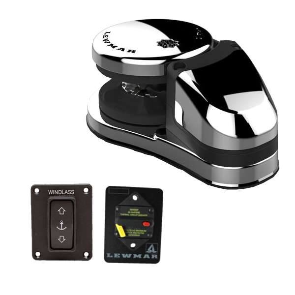 Lewmar VX1 GO Vertical Windlass - 12V / 500W - 6/7mm DIN / ISO Gypsy - Extended Kit