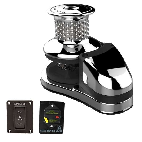 Lewmar VX1 GD Vertical Windlass c/w Drum - 12V / 500W - 6/7mm DIN / ISO Gypsy - Extended Kit
