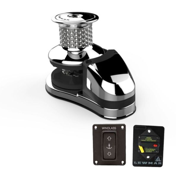 Lewmar VX2 Vertical Windlass - 12V / 700W - 7mm Gypsy c/w Drum - Extended Kit