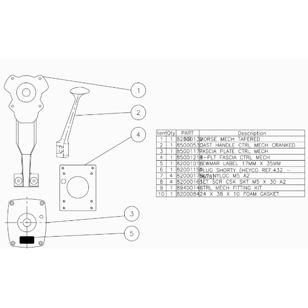 Lewmar Engine Control Mechanism Kit - Image 2 Lewmar Engine Control Mechanism Kit - Image 2
