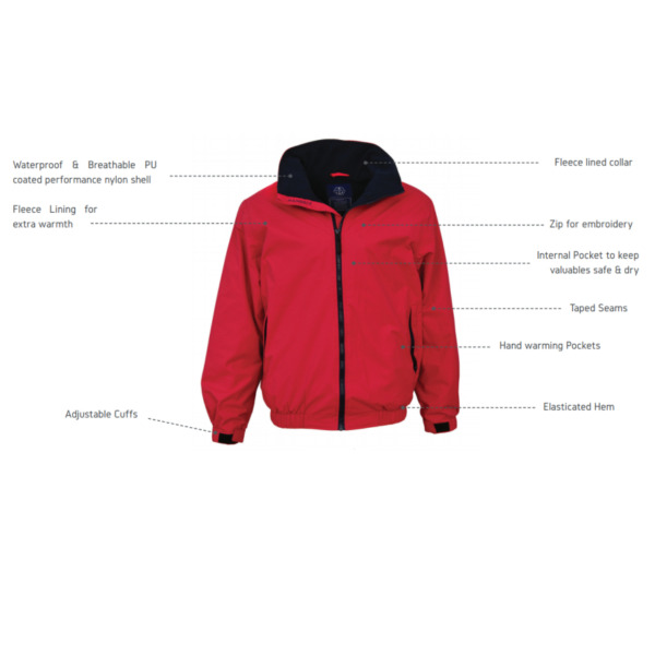 Maindeck Crew Jacket - Size XXL - Red / Navy Fleece - Image 3