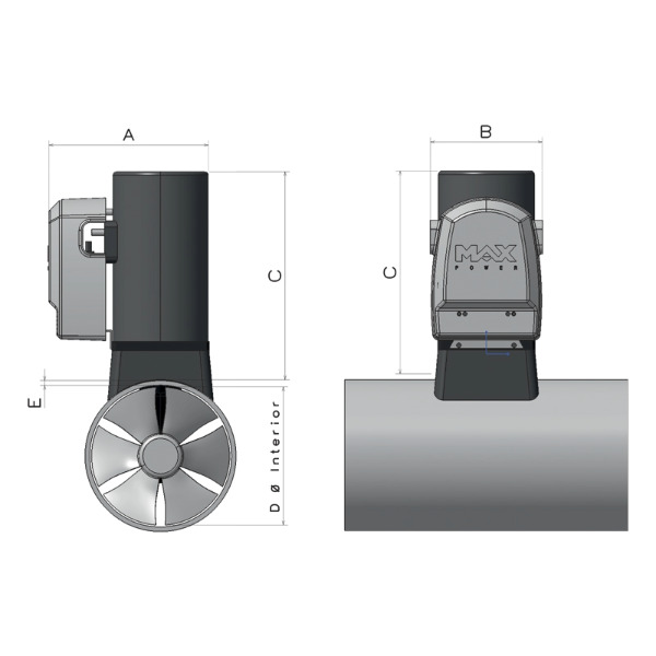 MaxPower CT80 Electric Bow Thruster Basic Bundle Pack - 12V - 75kgf - 185mm - Image 2