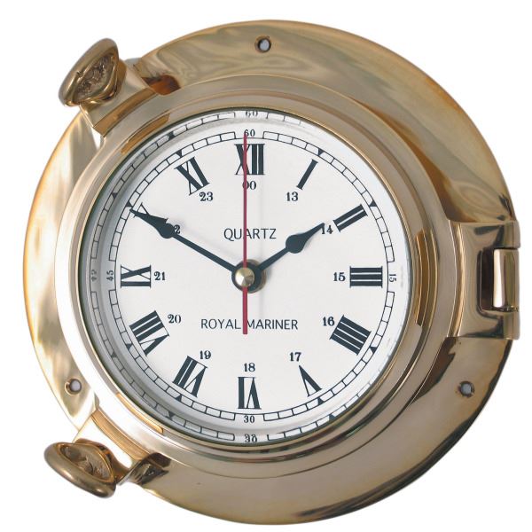 Meridian Zero Porthole Clock - Medium - Brass