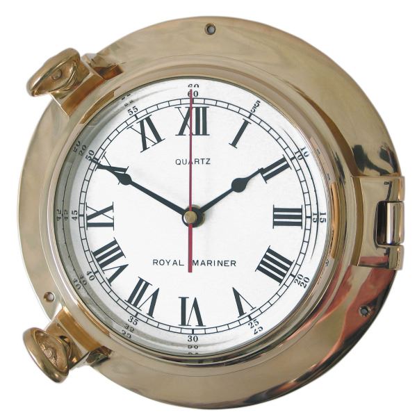 Meridian Zero Porthole Clock - Large - Brass