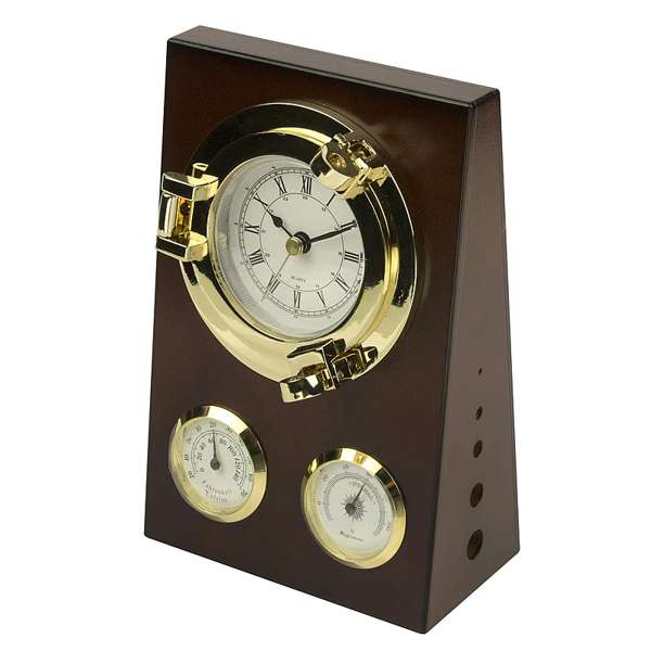 Four-Way Desk Instrument Set - Mahogany-Stained Stand - 6 x 4"