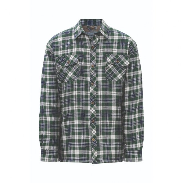 Nauticalia Sherpa Fleece Lined Padded Shirt- Green- x large