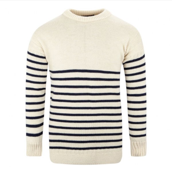 Nauticalia Breton Crew Sweater- ecru- L Nauticalia Breton Crew Sweater- ecru- L