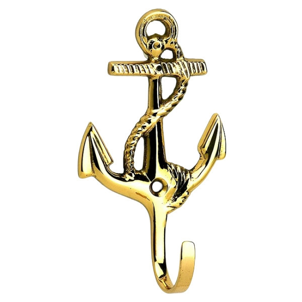 Nauticalia Brass Anchor-Style Hook - Single