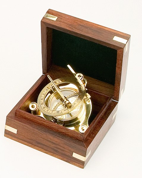 Nauticalia Brass Sundial in Box- 9cm