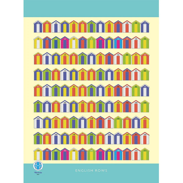 Nauticalia Tea Towel - English Rows Beach Hut - 70x50cm Nauticalia Tea Towel - English Rows Beach Hut - 70x50cm
