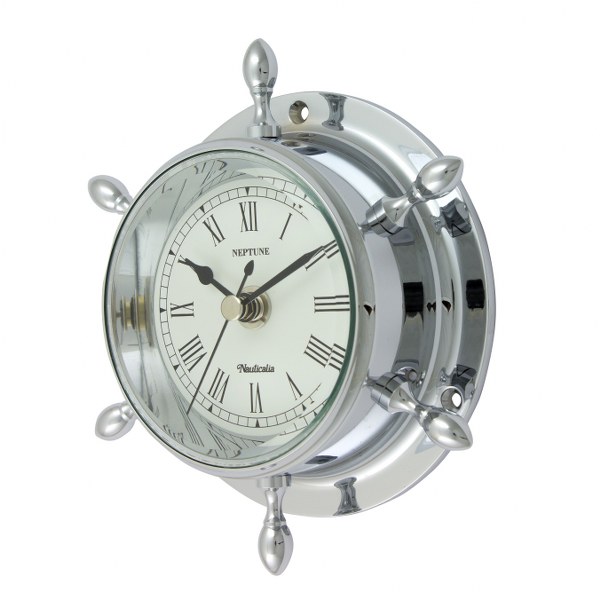 Nauticalia Chrome Neptune Clock