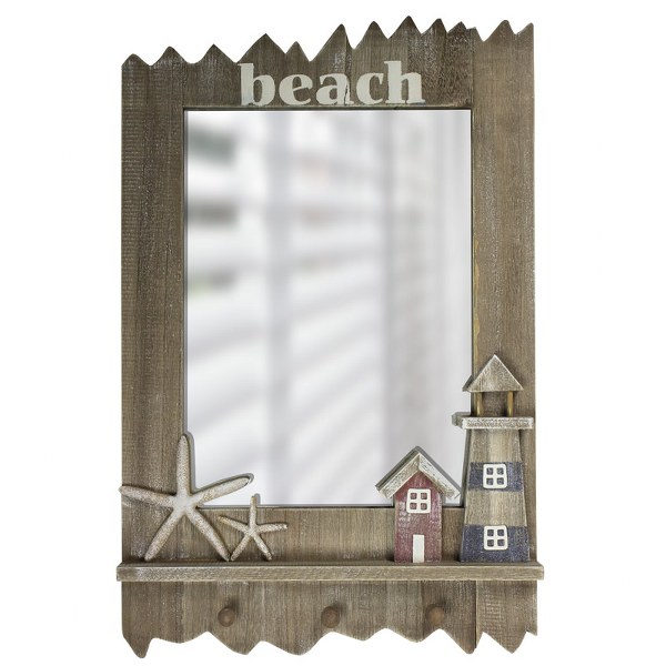 Nauticalia "Beach" Mirror with Starfish/Lighthouse- 60cm