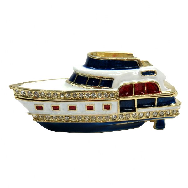 Nauticalia Motor Cruiser Jewelled Box- 8cm long