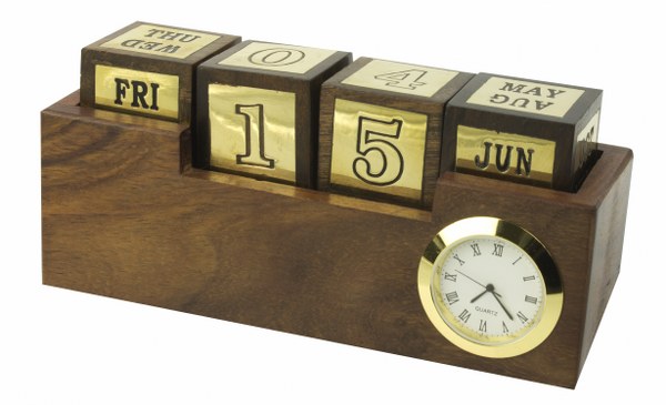 Nauticalia Naval-Style Desk Clock & Calendar