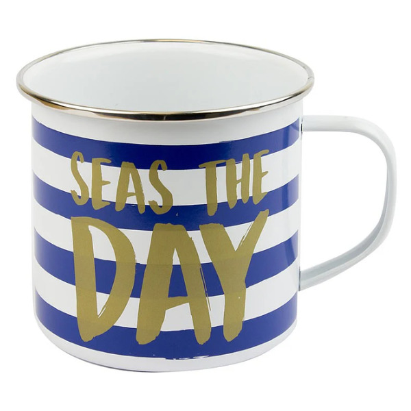 Nauticalia Tin Mug - Seas The Day - 530ml Nauticalia Tin Mug - Seas The Day - 530ml