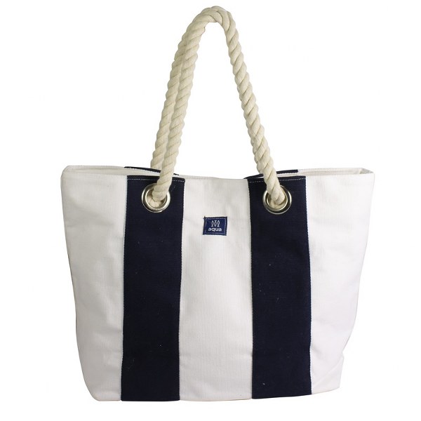 Nauticalia Canvas Beach Bag- blue/white