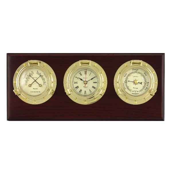 Nauticalia Anchor Porthole Clock/Barometer/Thermometer/Hygrometer Set