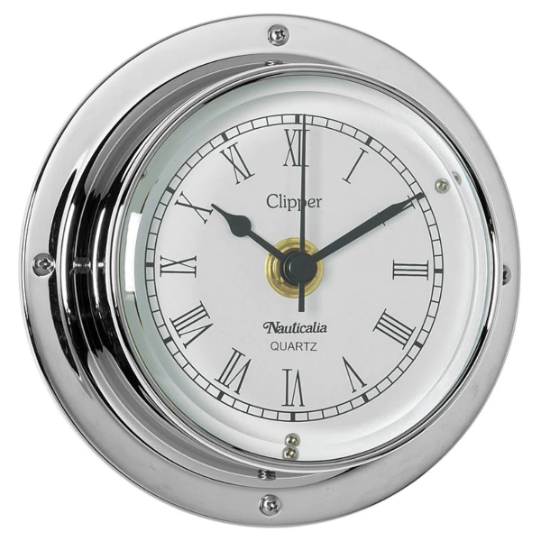 Nauticalia Clipper Clock - QuickFix - Chrome-Plated - 4.5 Inch