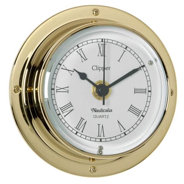 Nauticalia Clipper Clock - QuickFix - Brass - 4.5 Inch