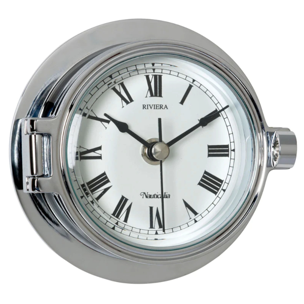 Nauticalia Riviera Clock - QuickFix - Chrome-Plated - 4 Inch